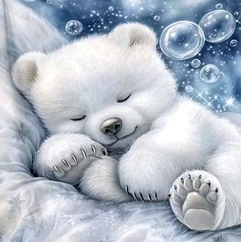 Алмазная мозаика Сон мишки квадратные камни/на подрамнике 40х40 см (32927434)