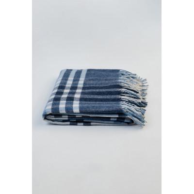 Плед Wool Mix у клітинку 140x200 см Синій - фото 2 Плед Wool Mix у клітинку 140x200 см Синій - фото 2
