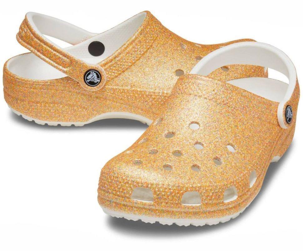 Крокси жіночі Crocs Classic Glitter Clog р. 37-38 Золотий (24164)