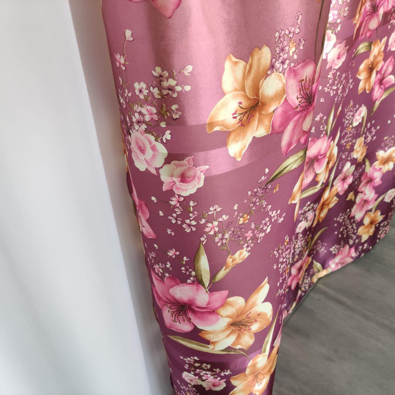 Штори ALBO з квітковим принтом 150x270 см 2 шт. Фіолетовий (SH-M650-2) - фото 4 Штори ALBO з квітковим принтом 150x270 см 2 шт. Фіолетовий (SH-M650-2) - фото 4