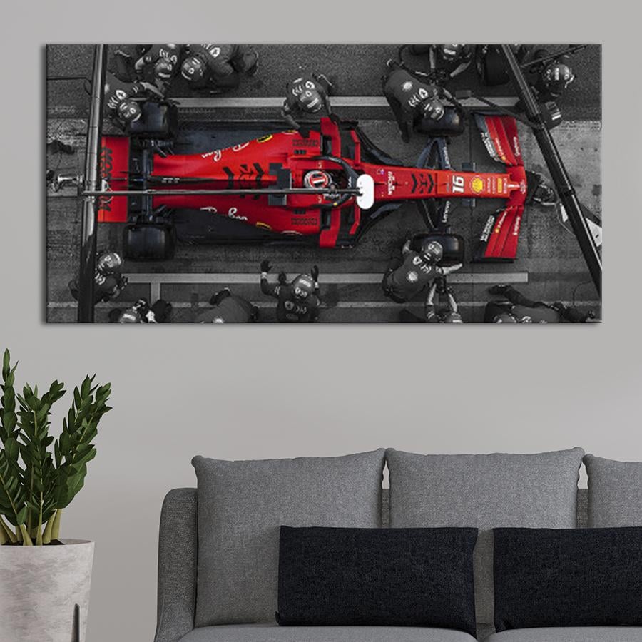 Картина для интерьера Красный спорткар 80x40 см (K0032_L)