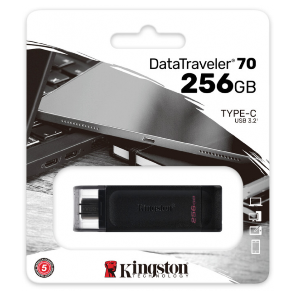 Флеш-пам'ять Kingston DT70 256 Гб USB Type-C Чорний (11169216) - фото 3