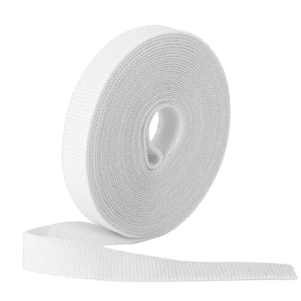 Стяжки на липучке Voltronic многоразовые для упорядочения кабелей 10 мм 45 м Белый (20748)