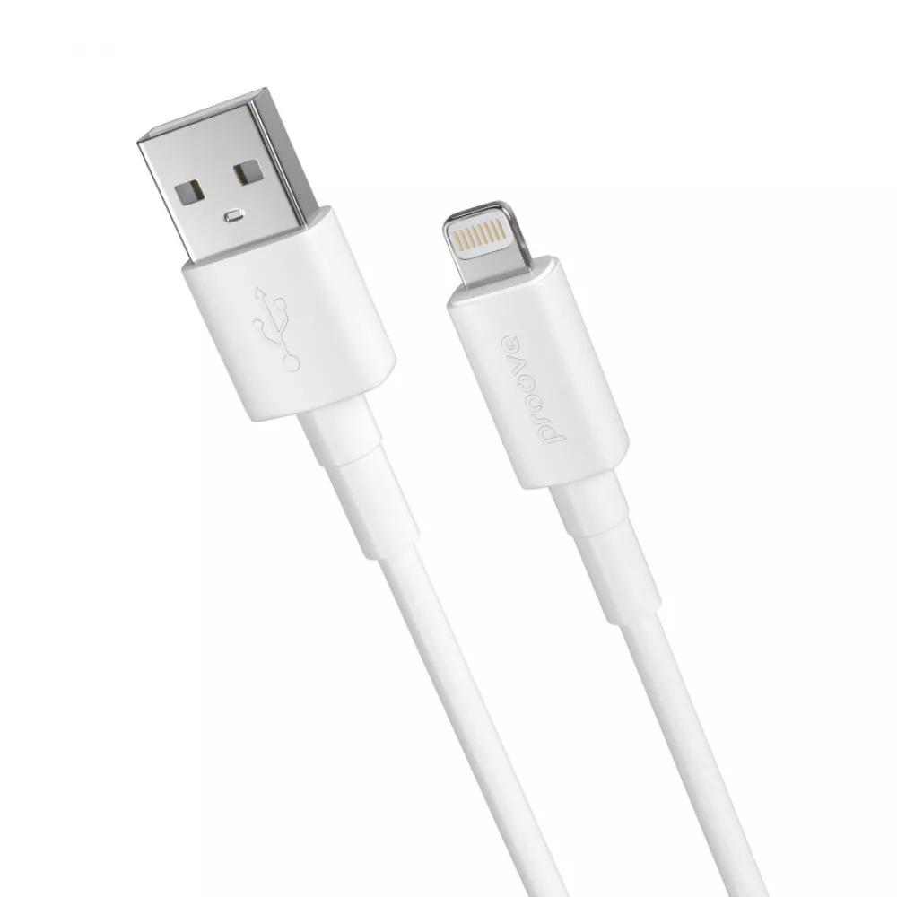 Кабель Proove Small Silicone USB to Lightning 2,4 A 100 см White