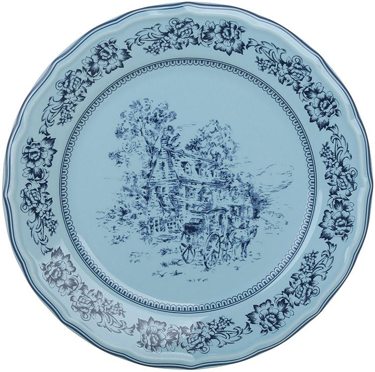 Набор фарфоровых тарелок Heritage Toile Ø 22 см 6 шт. Французская бирюза