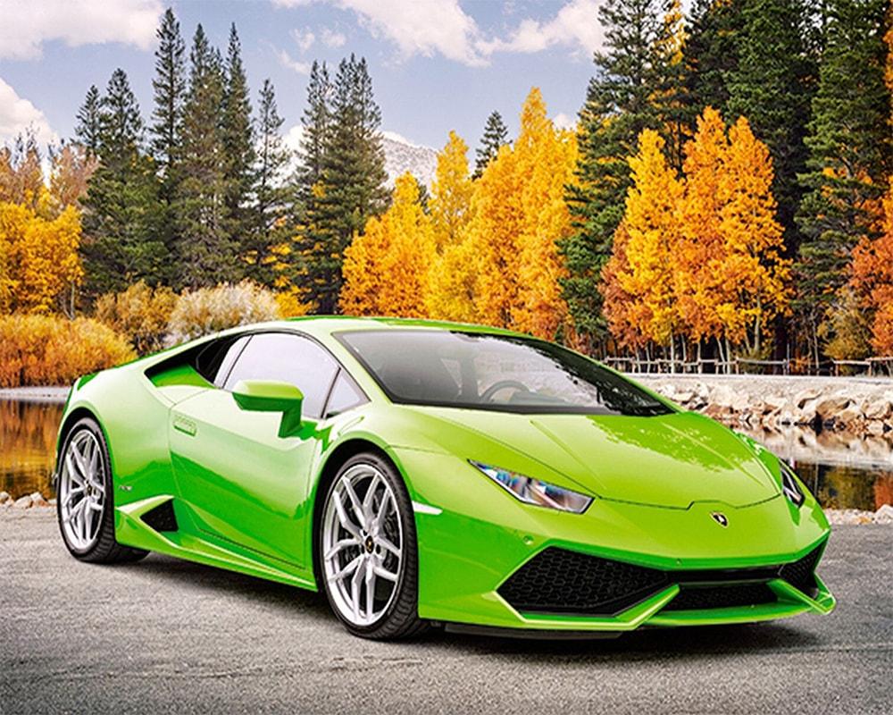 Алмазная мозаика Зеленый Спорткар на холсте с подрамником 40х50 см (GA79293)