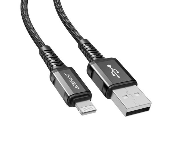 Кабель Data Acefast C1-02 USB-Lightning 2,4A 1,2 м Black (06AFC1-02B)