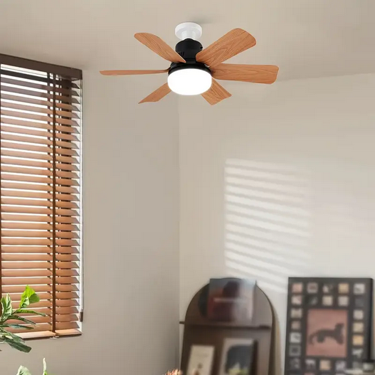 Потолочный вентилятор со светом 2в1 6 лопастями под дерево 30 Вт (SAM-1) - фото 8