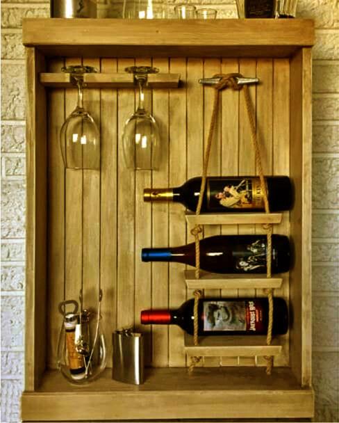 Полка для вина настенная из дерева Кадо Сиена (ПНК-021405)