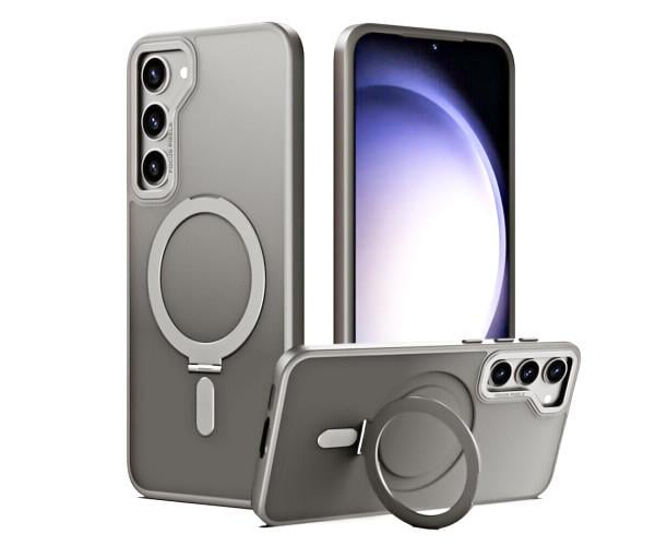 Чехол - накладка Magsafe Magnetic Ring для Samsung Galaxy S24 Plus с магнитным кольцом Серый