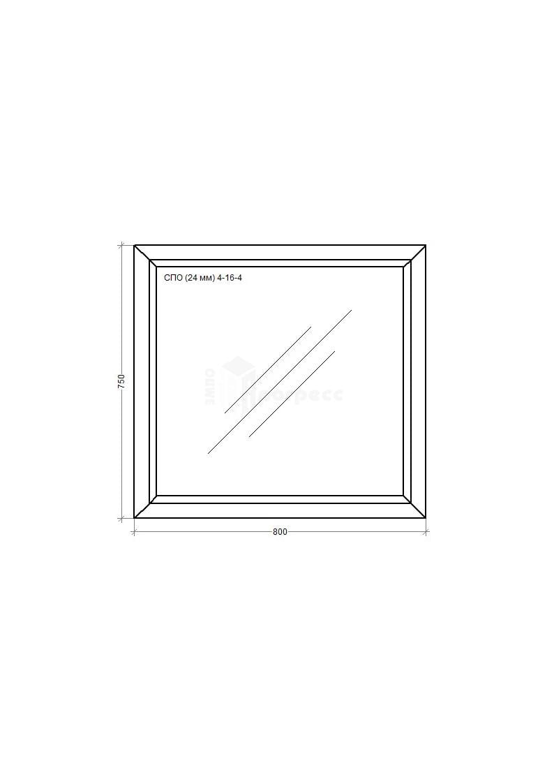Вікно металопластикове WDS Miroplast глухе 800х750 мм - фото 2