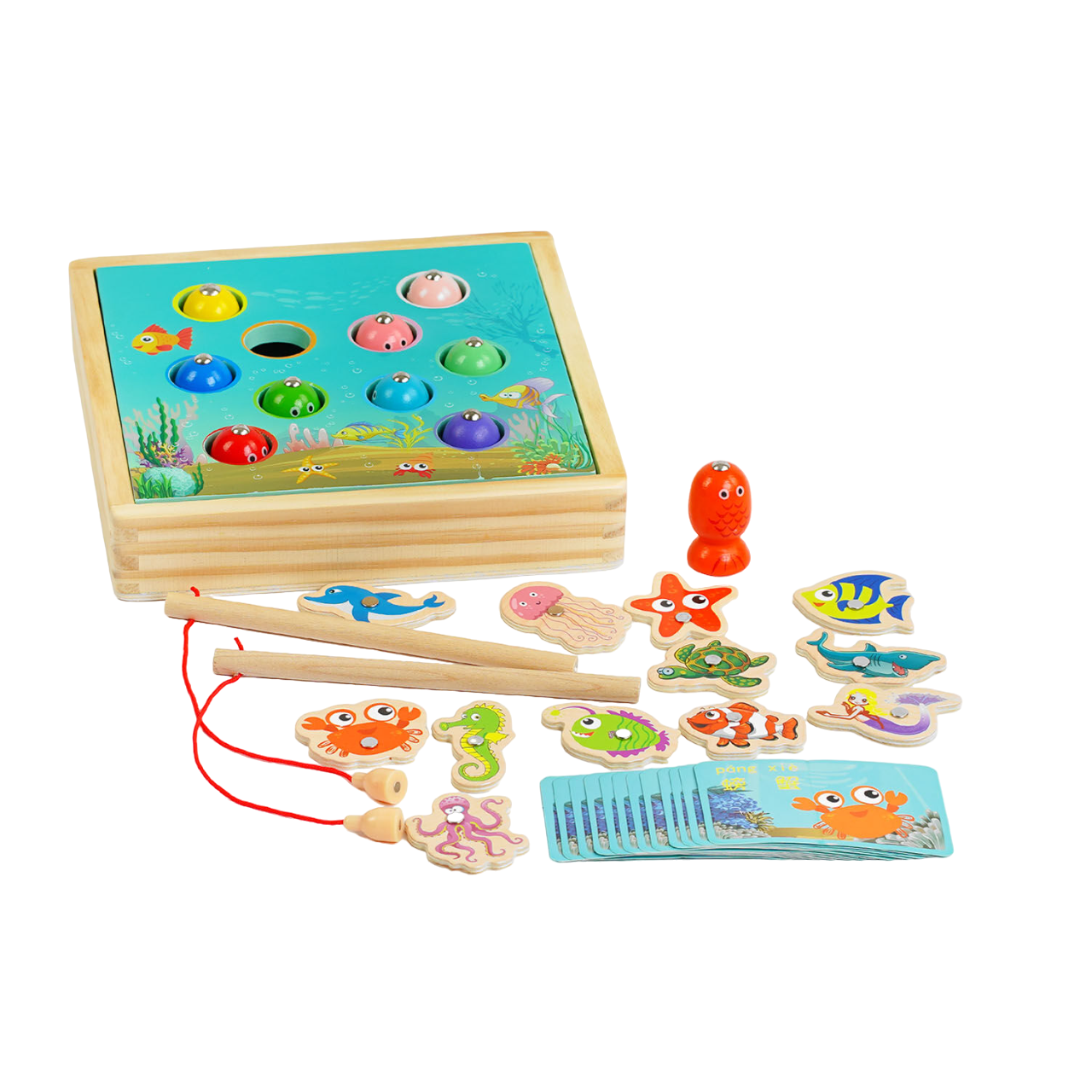 Рыбалка Hai Bao Er магнитная игра/ 2 вида рыб/игровые карты Multicolor (128256)