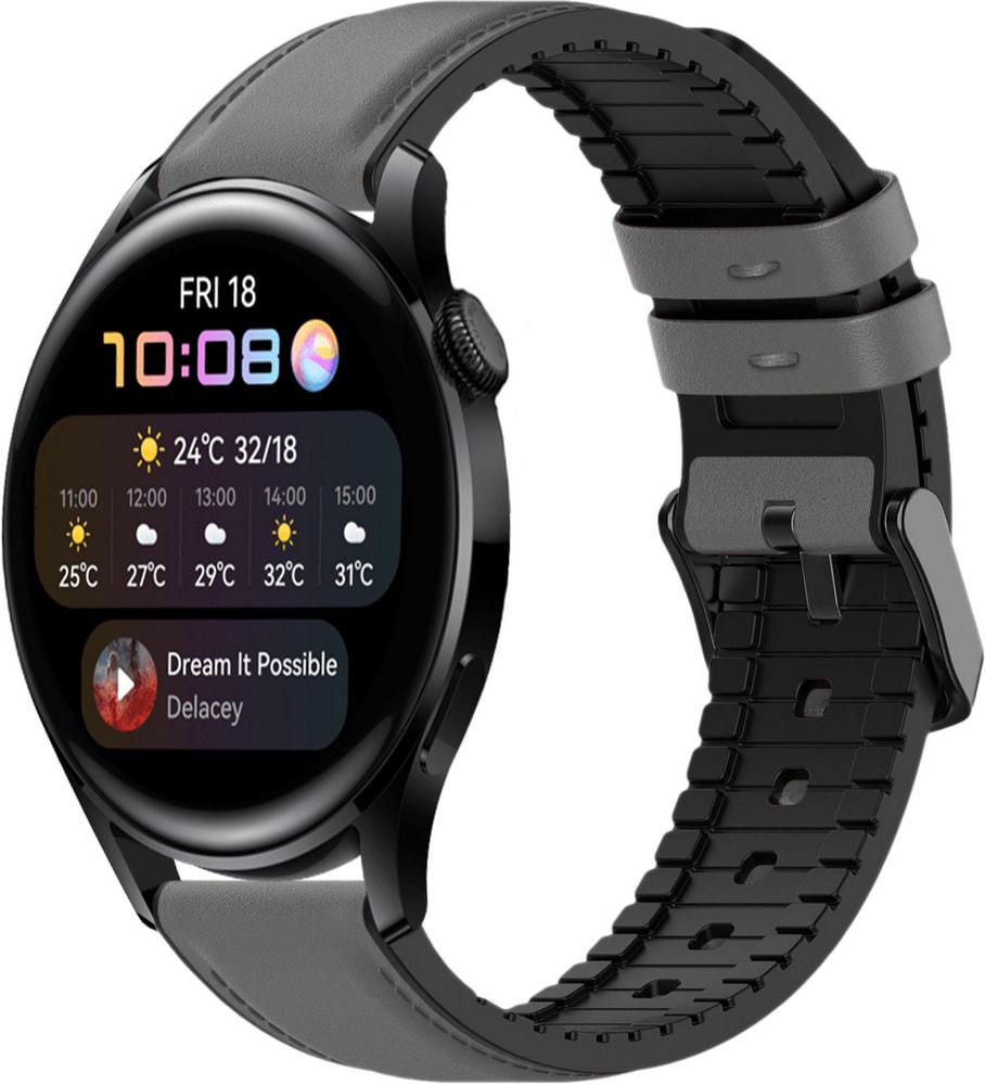 Ремешок кожаный Tamyx для Huawei Watch 3 Grey (31617-33)