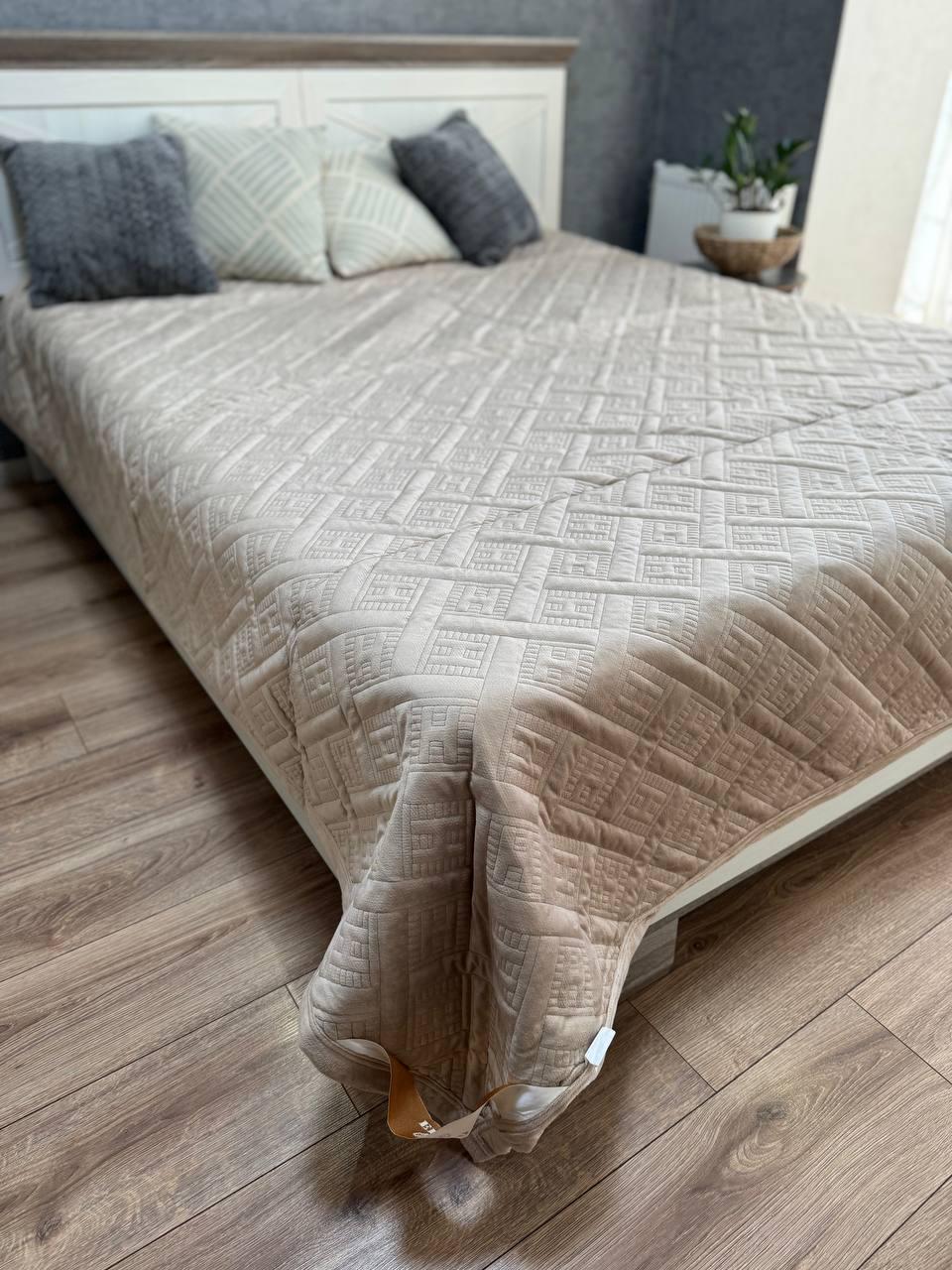 Плед велюровый Макси 230х260 см Бежевый (14071425) - фото 1