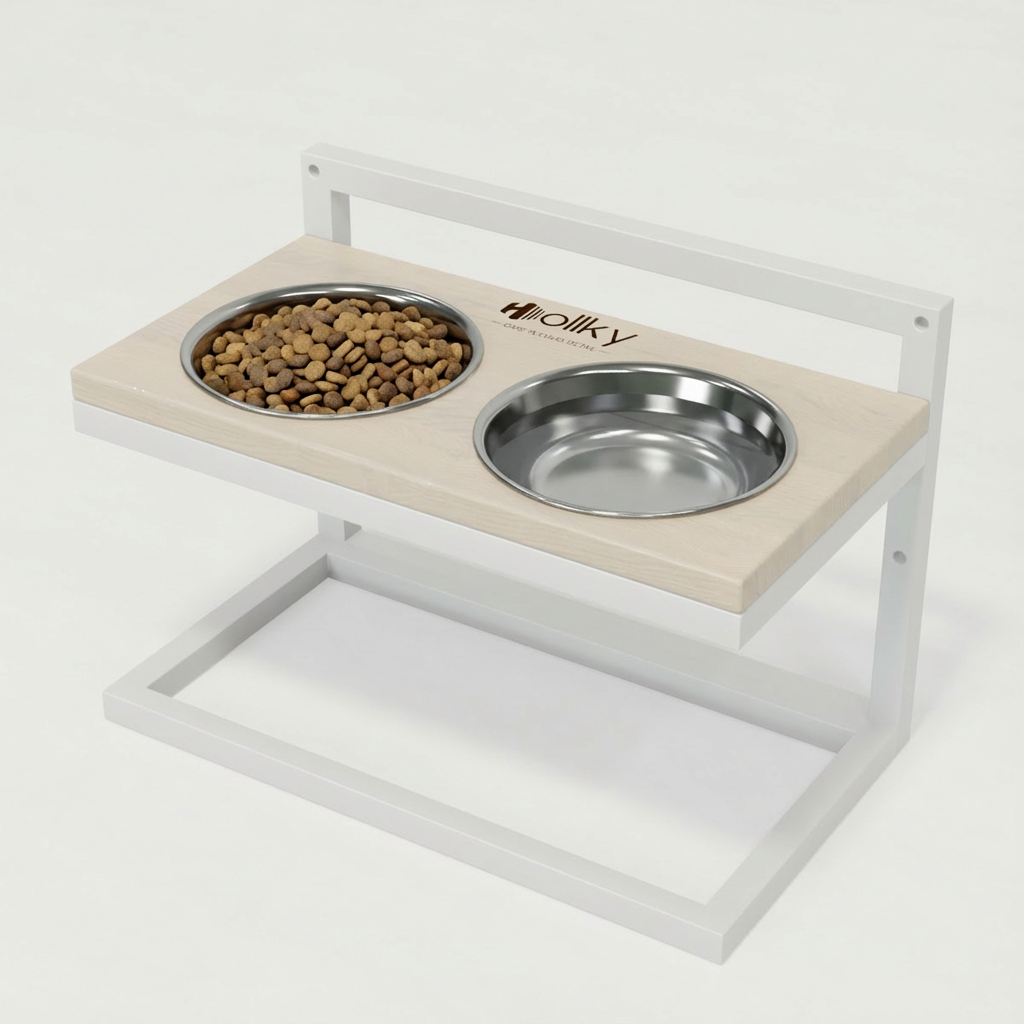 Миски на регулируемой подставке для средних собак Hollky Flex M 2х0,85 л (FM-422530-WHWH) - фото 2 Миски на регулируемой подставке для средних собак Hollky Flex M 2х0,85 л (FM-422530-WHWH) - фото 2