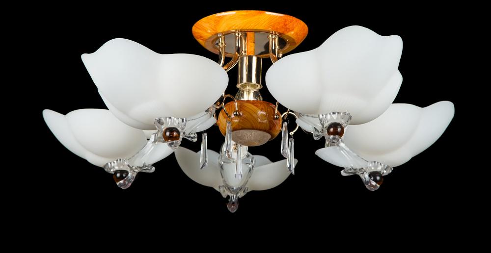 Люстра с плафонами Ray L9272/5+1 BRN (IR006181)