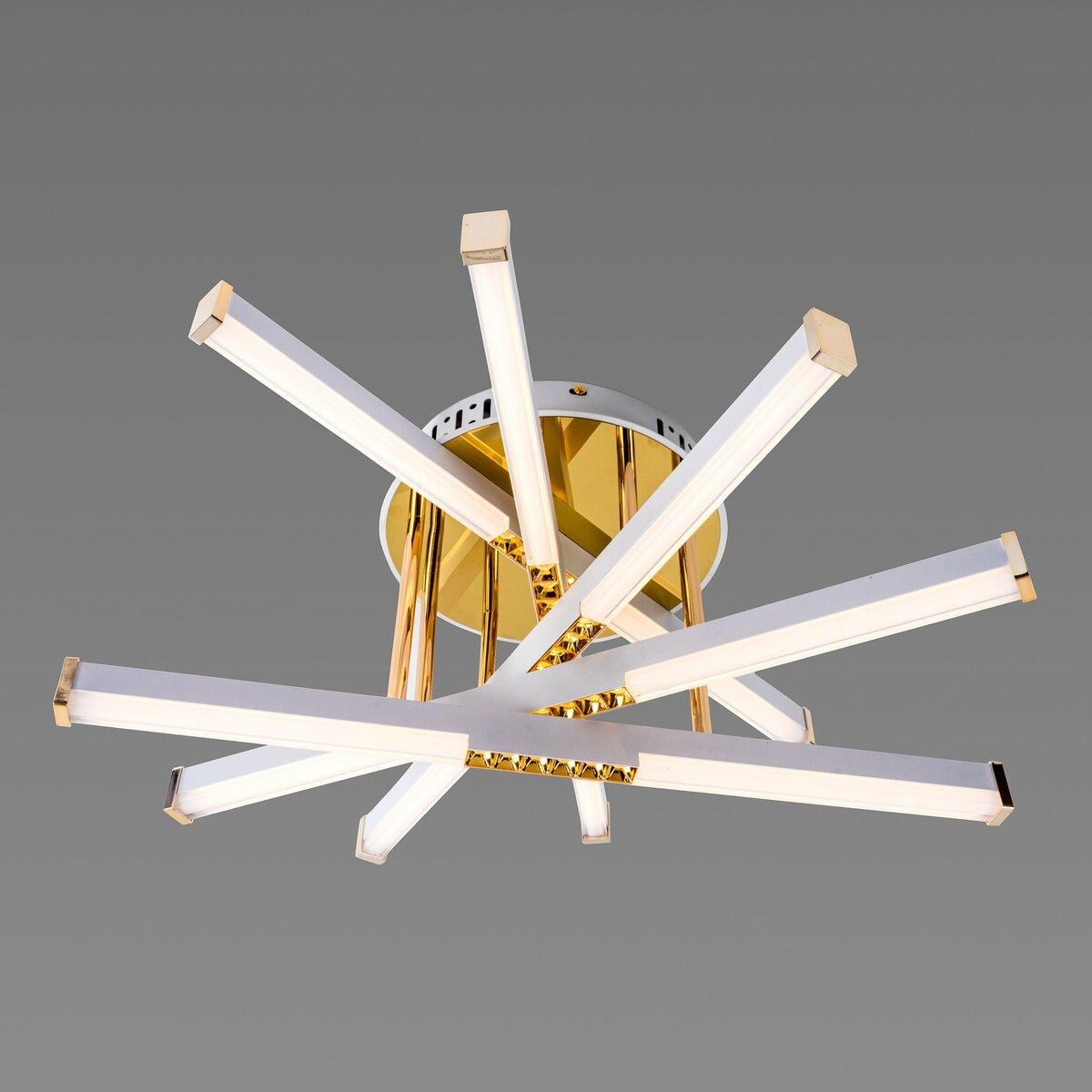 Люстра светодиодная Sirius 65W с акриловыми рассеивателями 3000-6500K с пультом Золотой (B YH839/5 WT+GD)