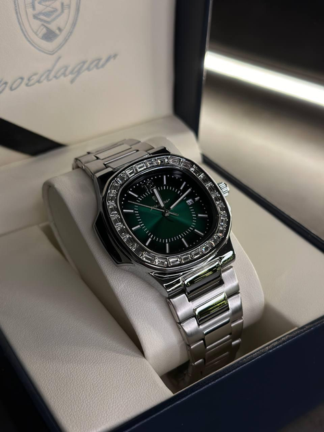 Наручний годинник чоловічий Poedagar Crystal із зеленим циферблатом Сріблястий (wt0528) - фото 2 Наручний годинник чоловічий Poedagar Crystal із зеленим циферблатом Сріблястий (wt0528) - фото 2