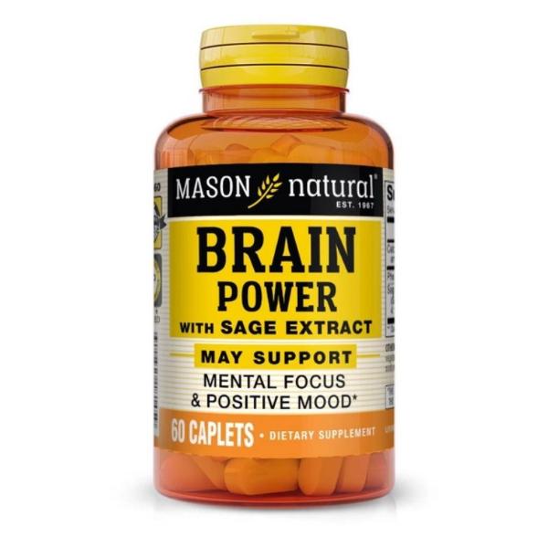 Комплекс для профілактики роботи головного мозку Mason Natural Brain Power з екстрактом шалвії 60 каплет (000021076)
