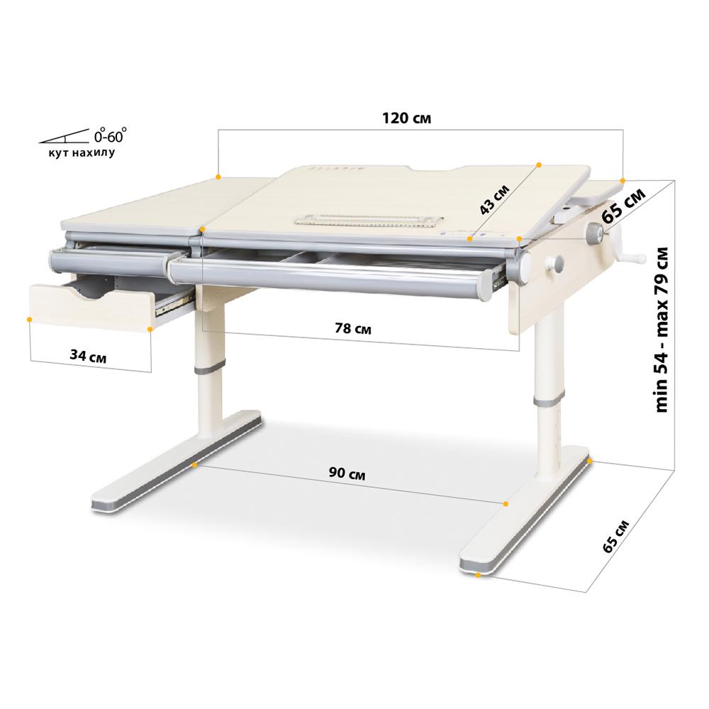 Шкільна ергономічна дитяча парта трансформер Mealux Montreal Multicolor Lite Береза (BD-670 TG/MC Lite) - фото 10 Шкільна ергономічна дитяча парта трансформер Mealux Montreal Multicolor Lite Береза (BD-670 TG/MC Lite) - фото 10