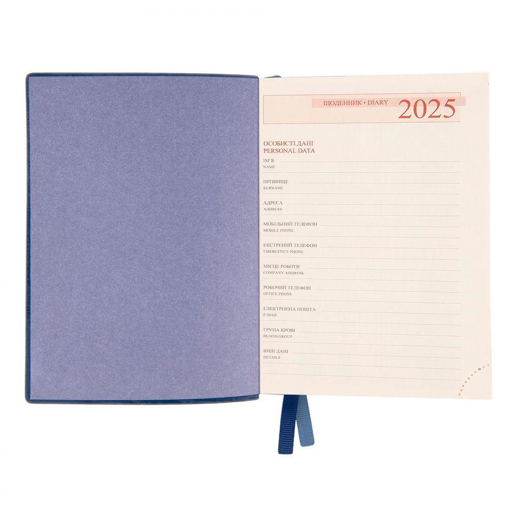 Дневник датированный 2025 Leo Planner Apiro A6 352 стр. Синий (252599) - фото 5