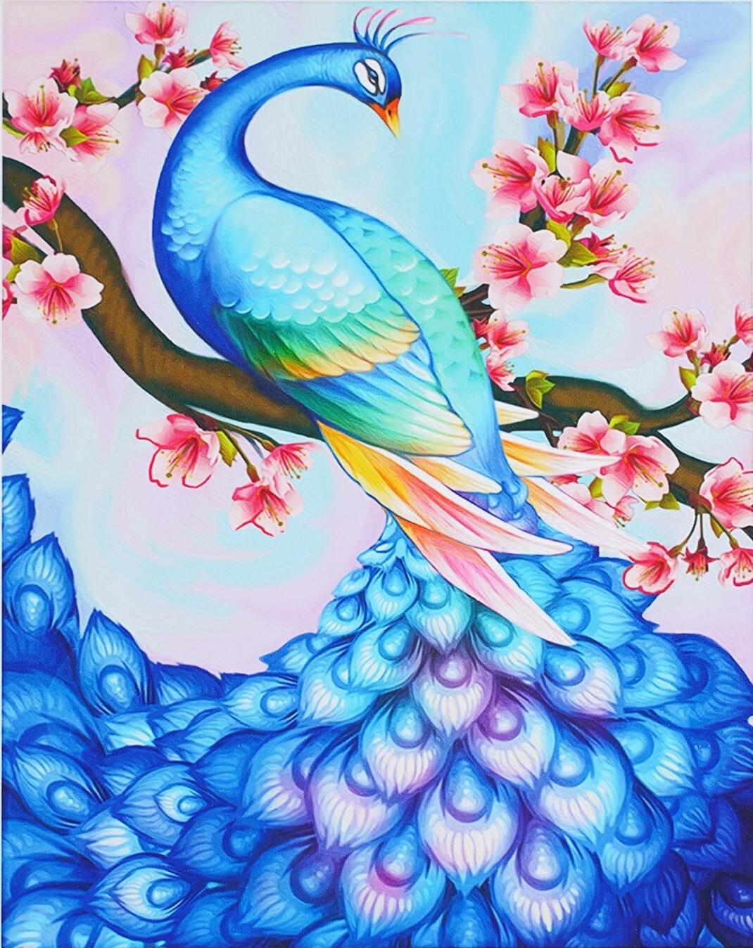 Алмазная мозаика TK Group AL 86423/30 Очаровательный павлин со стразами разной формы в коробке 40х50 см (24686593)