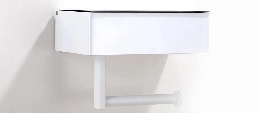 Держатель туалетной бумаги с полкой и контейнером Day Moon Designs 13х20,5 см Белый (2901359010)