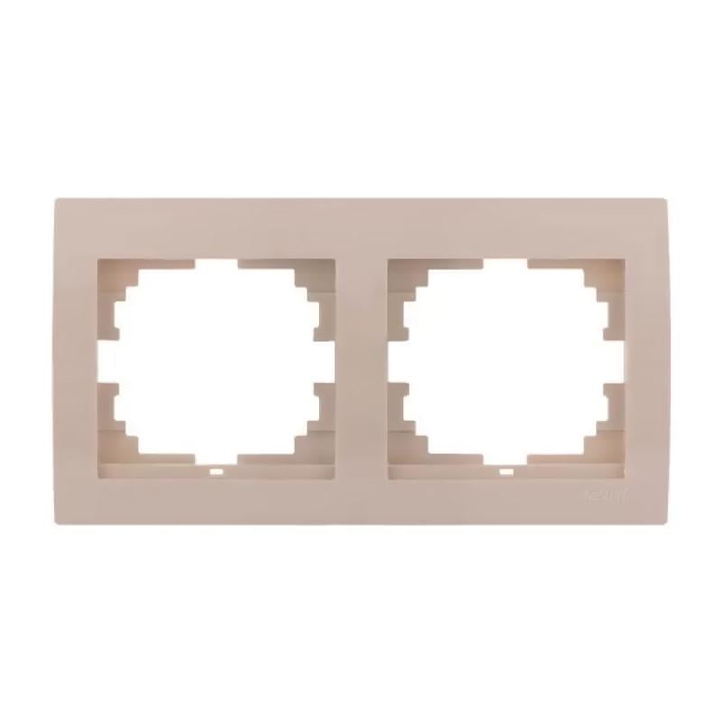 Рамка двухместная горизонтальная Lezard Deriy без вставки Кремовый (00000012289)