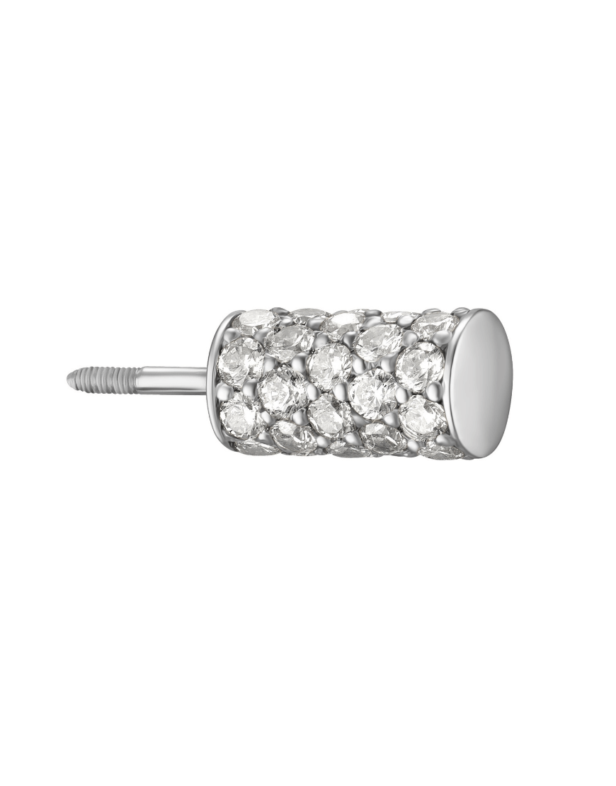 Половина моносережки Balance з білим камінням жіноча RIMMART JEWELRY срібна One size