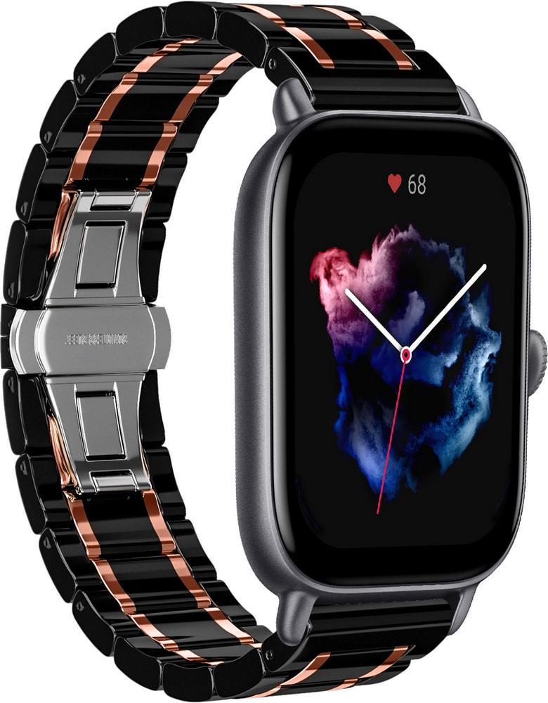Ремешок керамический Ceramo для Amazfit GTS 3 Black/Pink (28741-51)