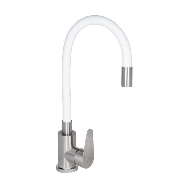 Смеситель для кухни Lidz Vida 04R-WFS k35 U-образный гибкий White (SD00049480)