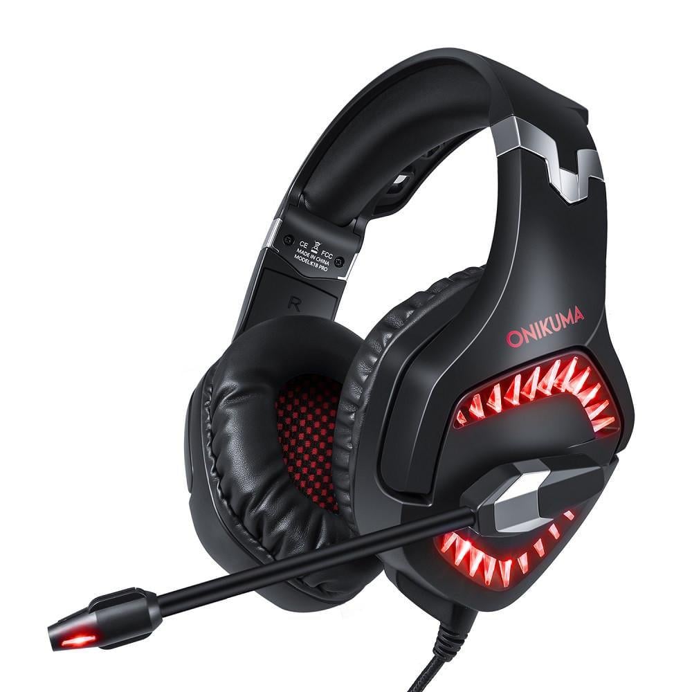 Наушники игровые ONIKUMA Gaming LED K1 Pro, черно-красные