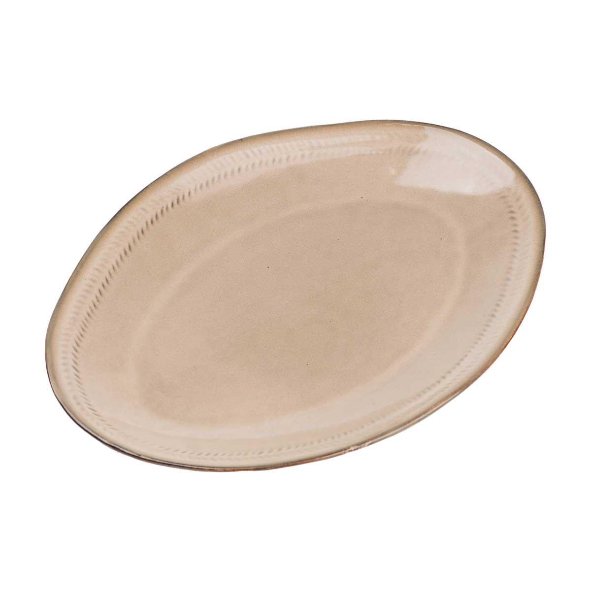 Блюдо сервірувальне овальна з кераміки 33,5х23 см Бежевий
