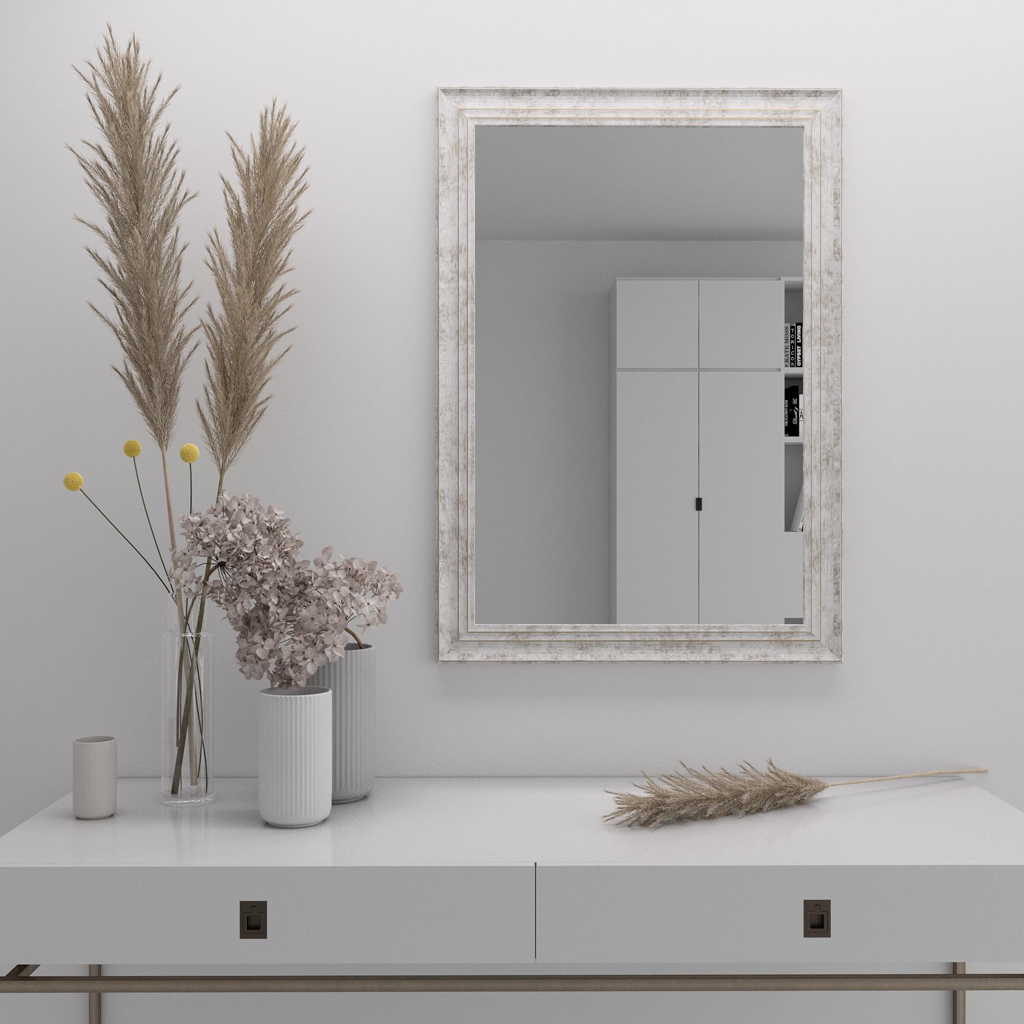 Зеркало Black Mirror на стену 102х72 Белый/Коричневый (7024-237)