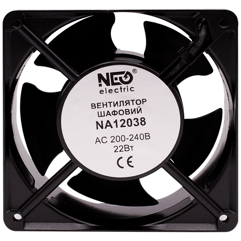 Вентилятор CNC NA12038 138 м3/ч 22 Вт 200-240 В AC 120x120x38 мм для шкафов (Б00044277)
