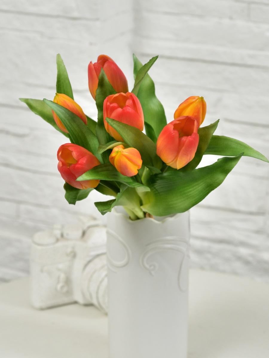 Тюльпан букет Indigo Premium 7 голов 30 см Оранжевый (73229-6) - фото 2