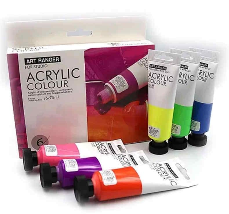 Набор акриловых красок ART RANGER неон 6 цветов по 75 мл