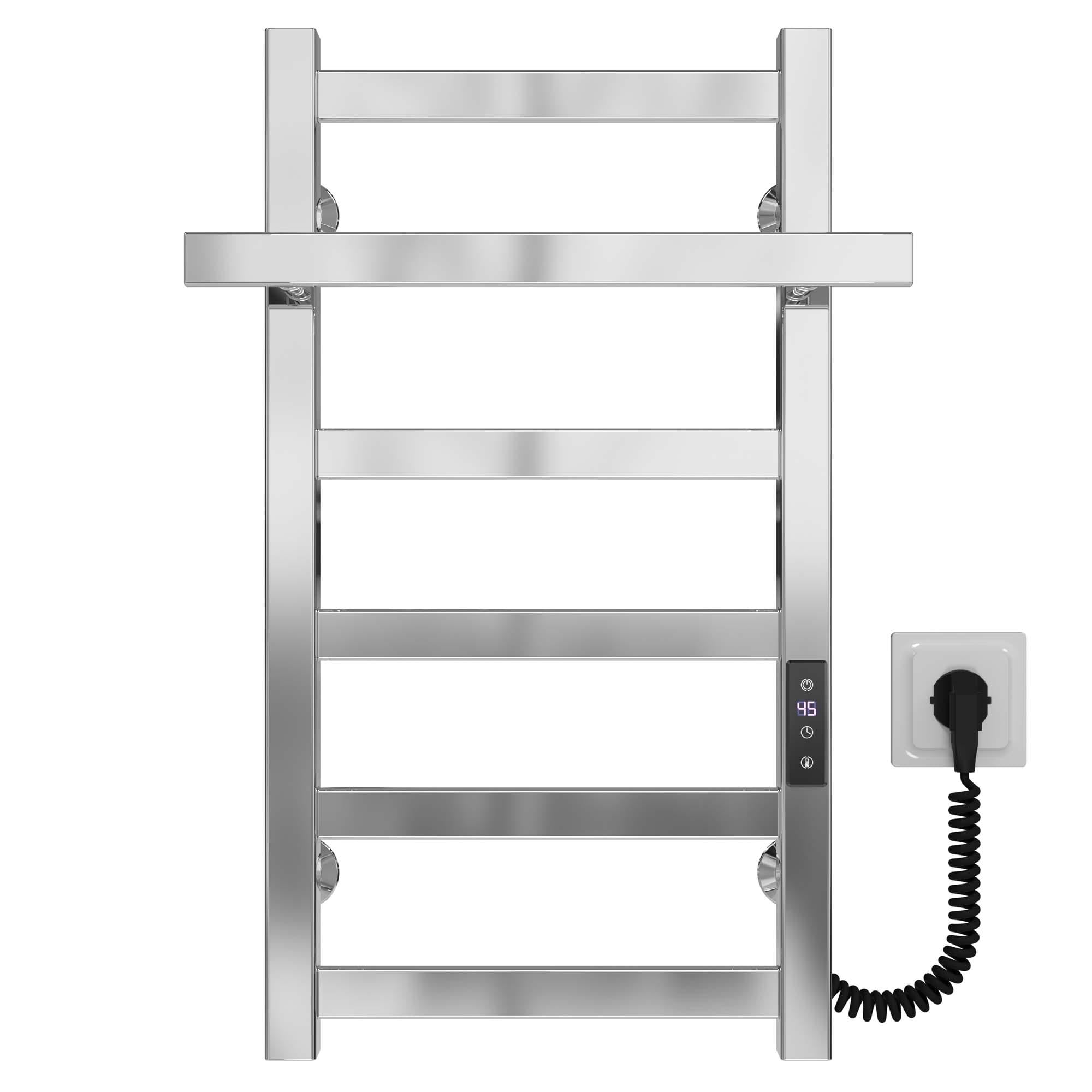 Полотенцесушитель электрический Deffi Nicolе П6 JD04 правое подключение нержавеющая сталь 300х600 мм Хром (A.NI.60.30.6.ECR2)