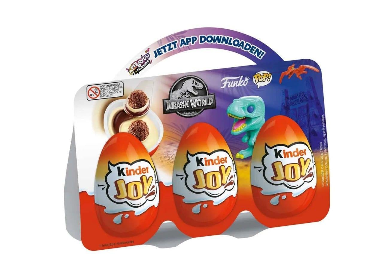 Набір шоколадних яєць Kinder Joy Jurassic World 3 шт. х 20 г (2526444045)