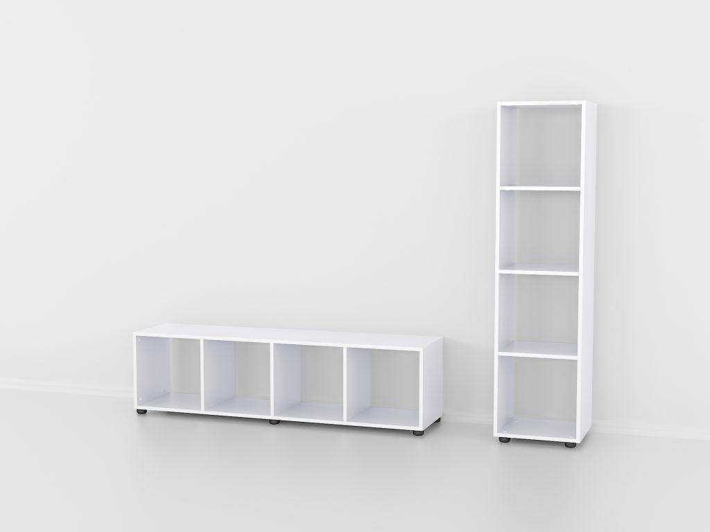 Стеллаж на 4 ячейки для книг 1449х368х368 мм Белый (2929) - фото 2