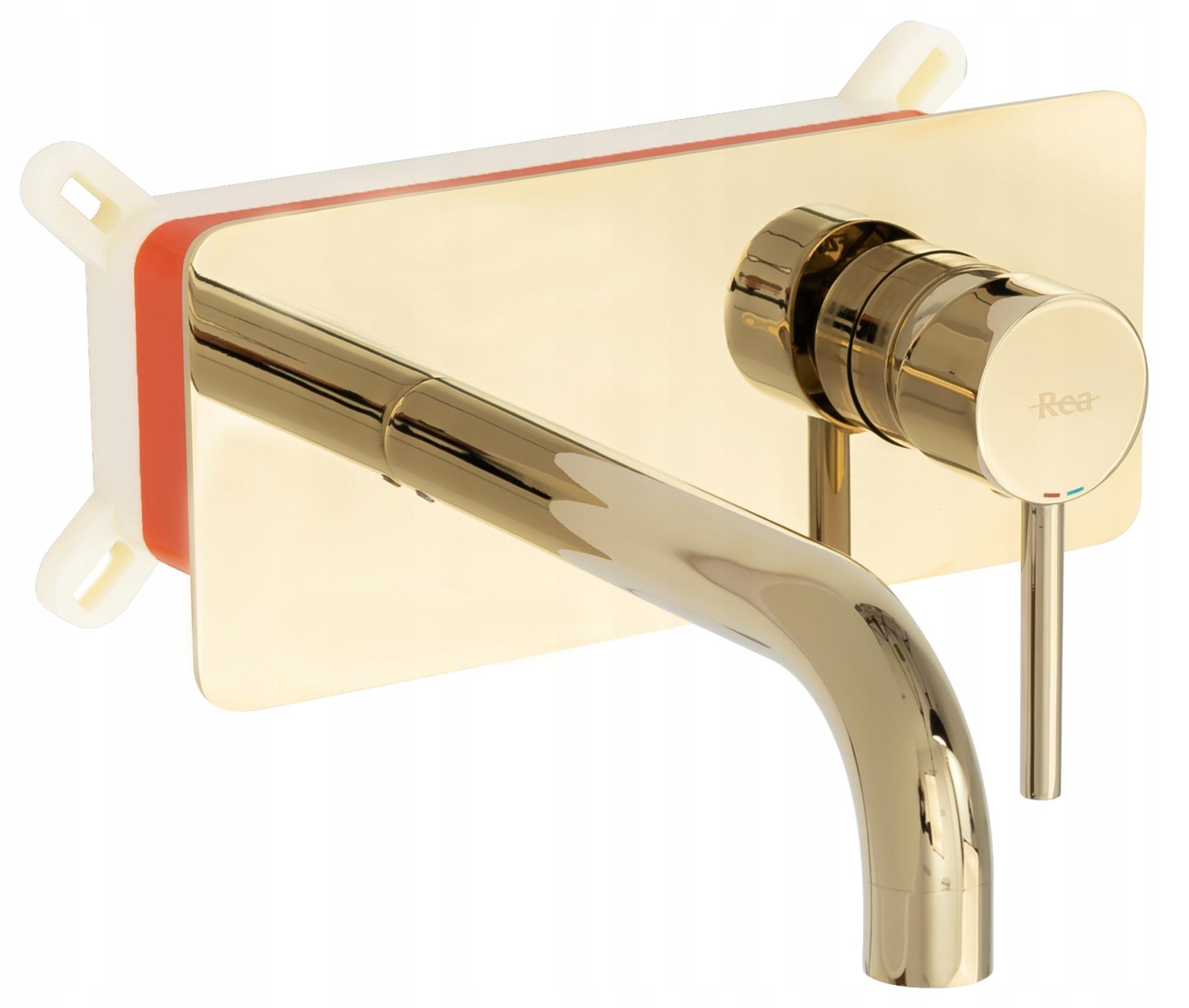 Смеситель для умывальника CUBO REA VIVA B6251 reac-00000000550 настенный однорычажный Золотой (165183)