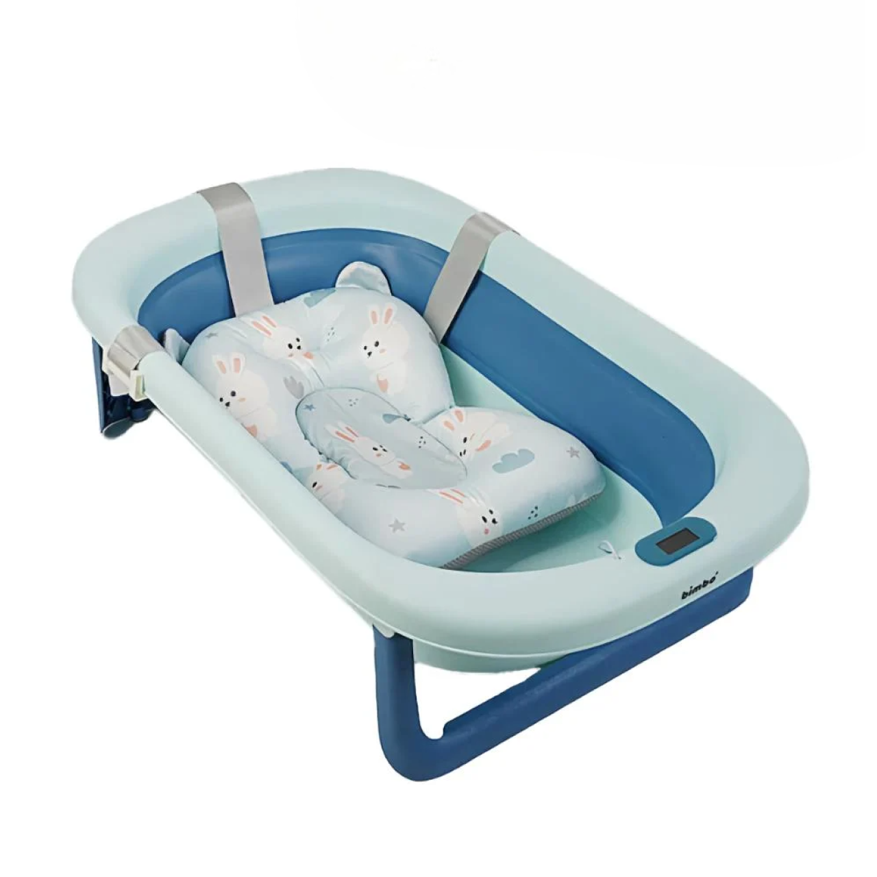 Ванночка для купания новорожденных с термометром/сливом и вкладышем подушкой (29737977)