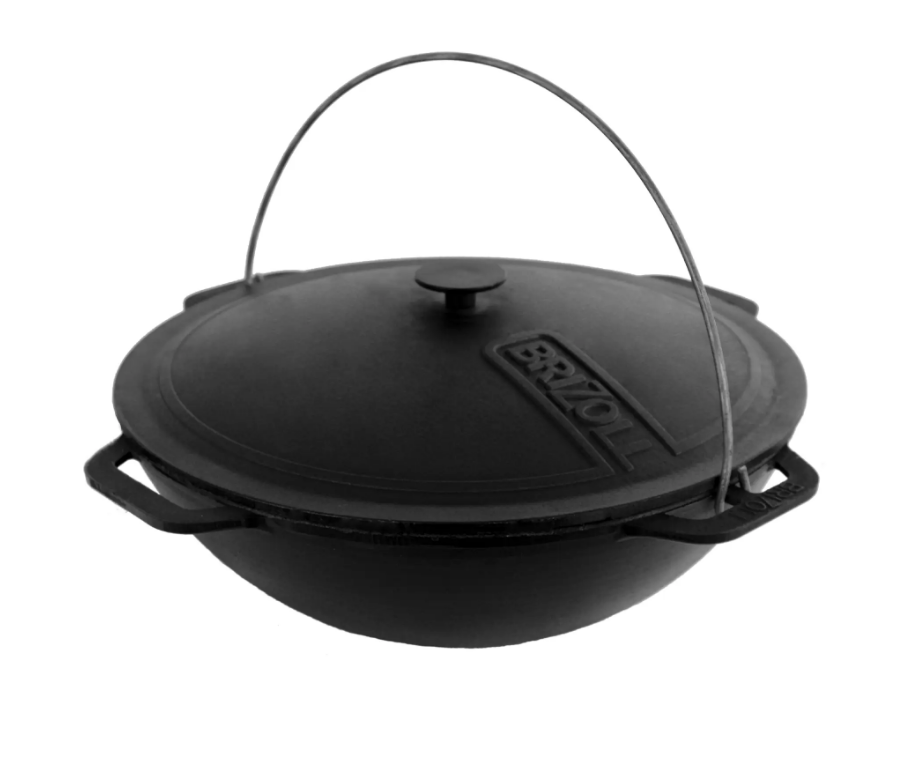 Казан азиатский Brizoll на 6 л чугунный с крышкой Черный (22-13-KA06-1)