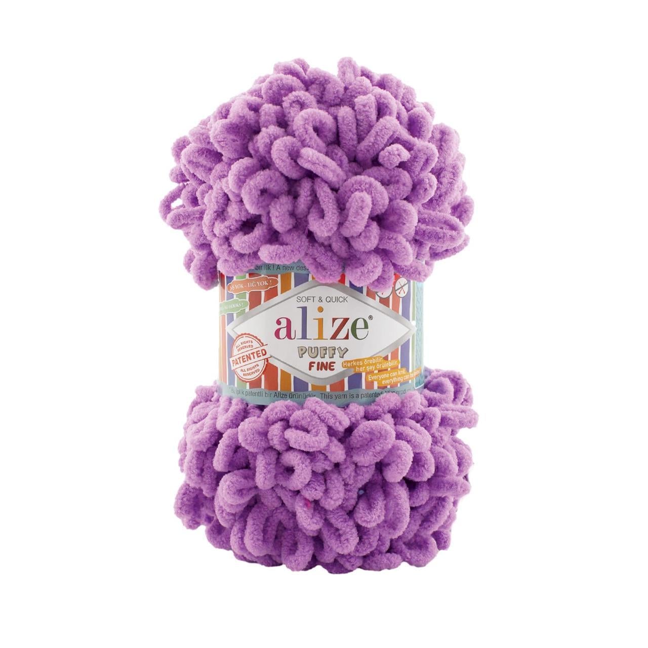 Пряжа Alize Puffy Fine плюшевая петельная для вязания руками Фиалка (3162835586) Пряжа Alize Puffy Fine плюшевая петельная для вязания руками Фиалка (3162835586)