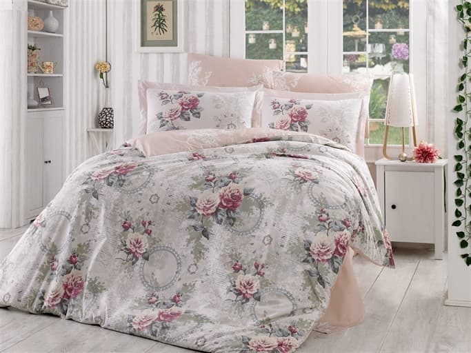 Комплект постельного белья Hobby Flannel Clementina 200x220/50x70 см 2 шт. Светло-розовый