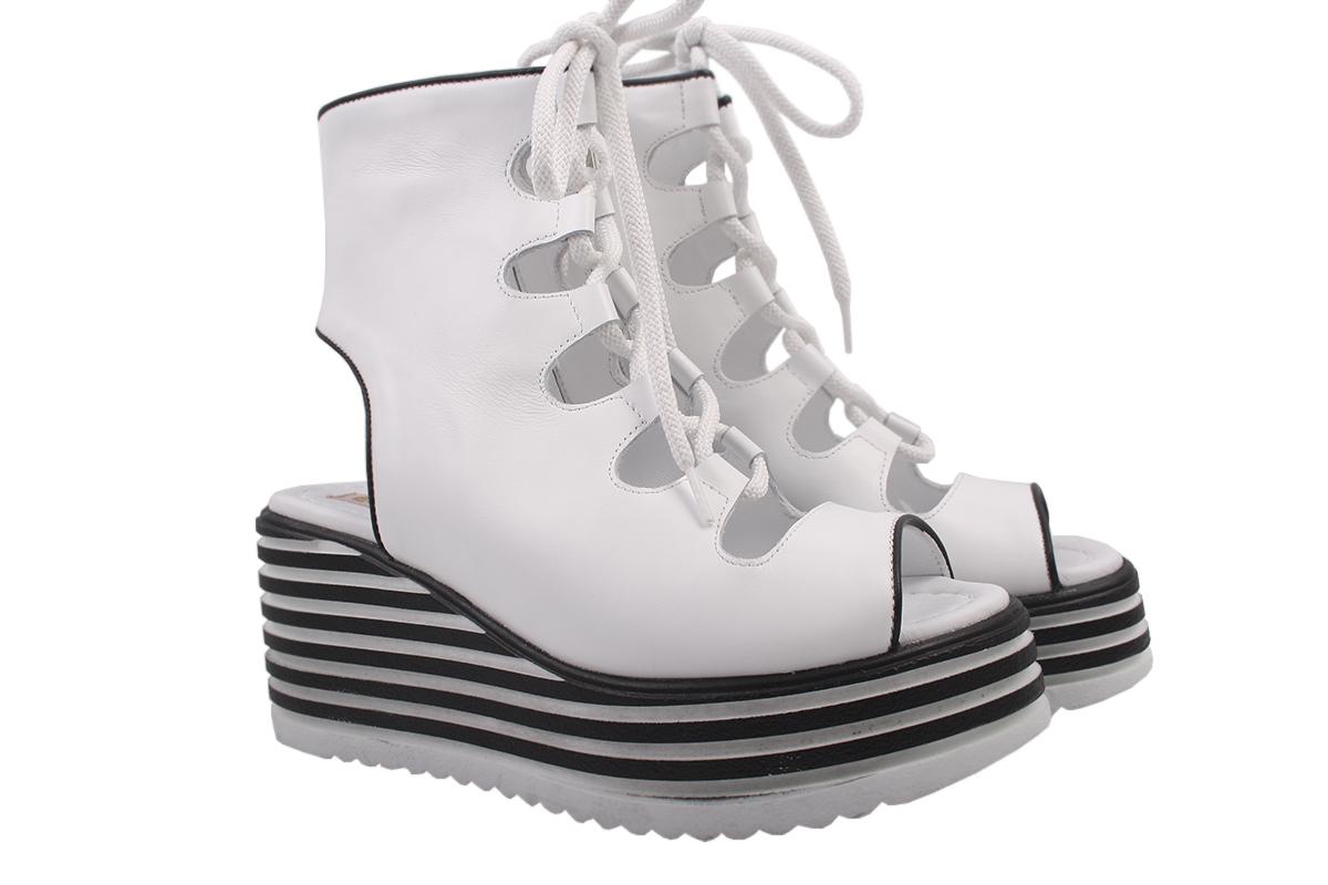 Босоножки женские Alpino на низком ходу из кожи р. 40 Белый (277-9LBC)