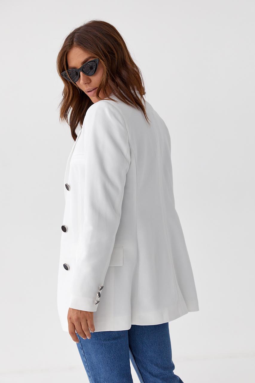 Пиджак двубортный L Белый (9528678) - фото 2 Пиджак двубортный L Белый (9528678) - фото 2