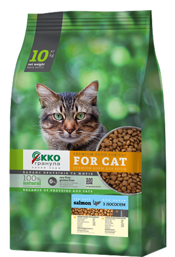 Корм сухий для котів Екко-гранула з лососем 10 кг (00-00015152)
