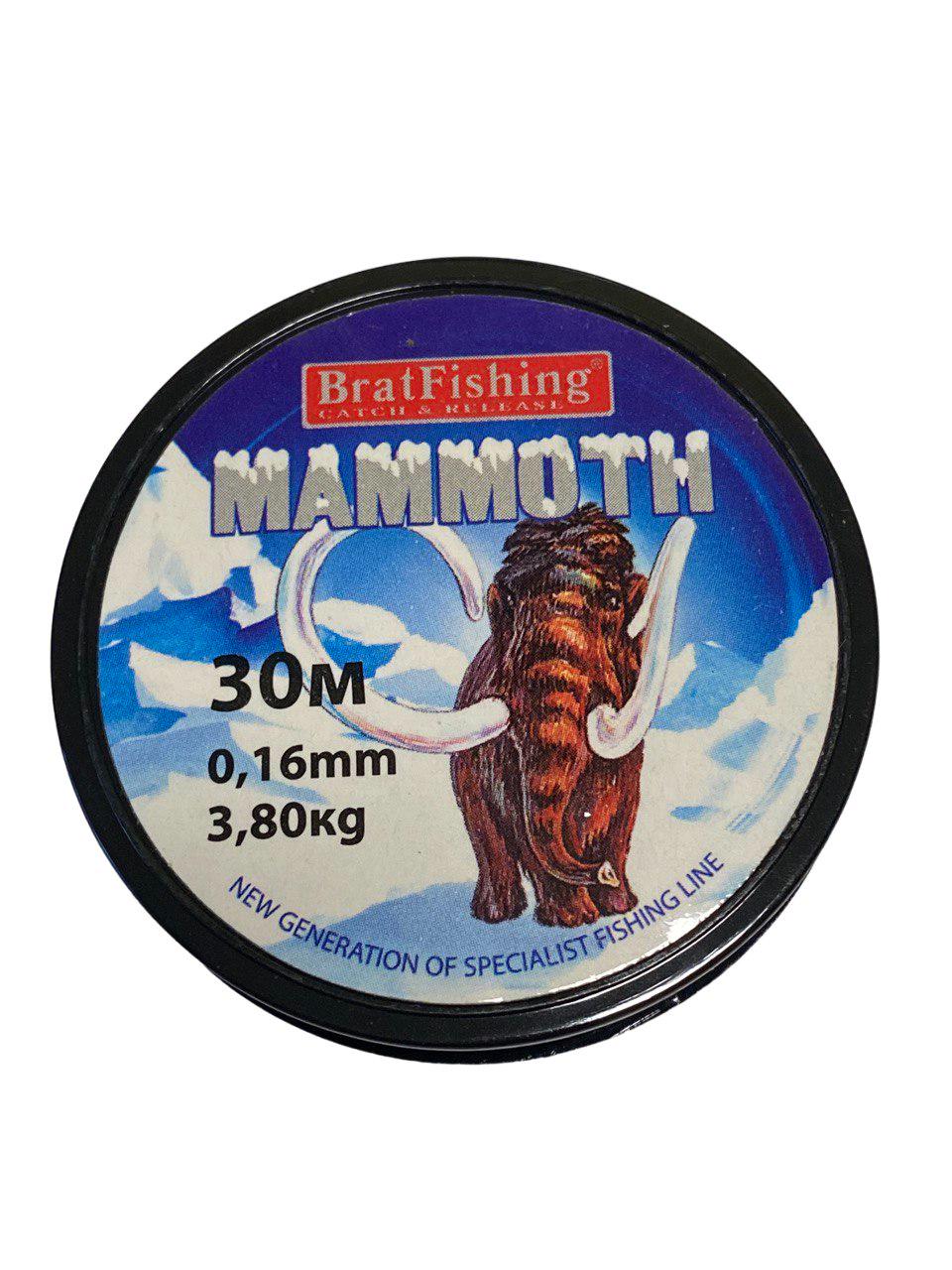 Волосінь Bratfishing Mammoth 0,16 мм Прозорий (63)