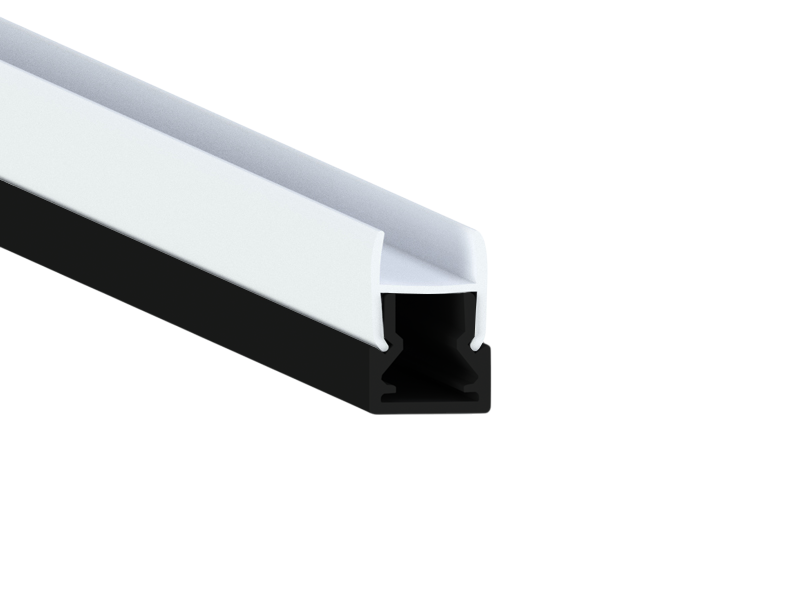 Профиль алюминиевый LEDUA АЛ-04-4 с рассеивателем для LED ленты для стекла 3 м Черный (9575)